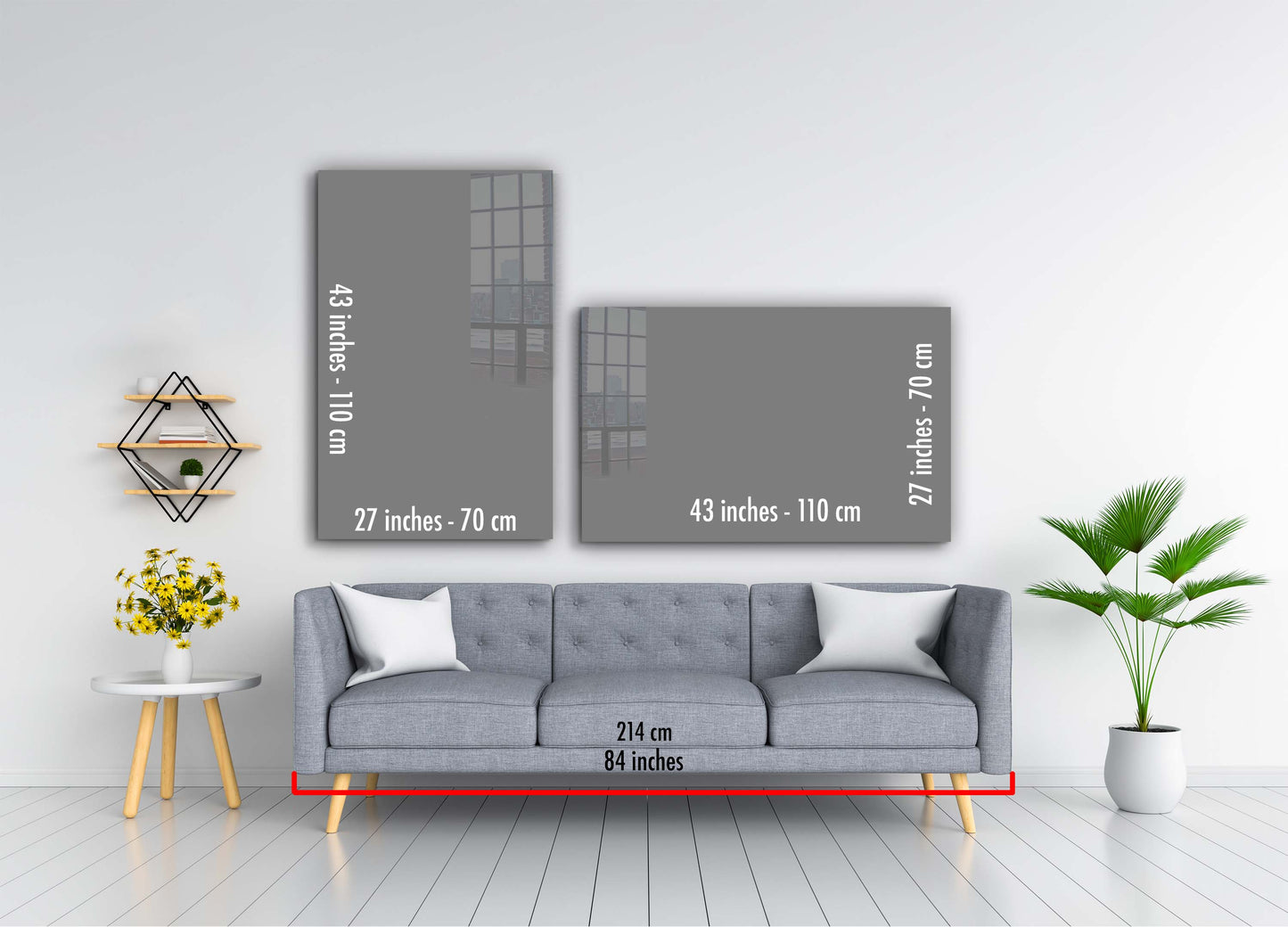 New York City View Large Glass Wall Art