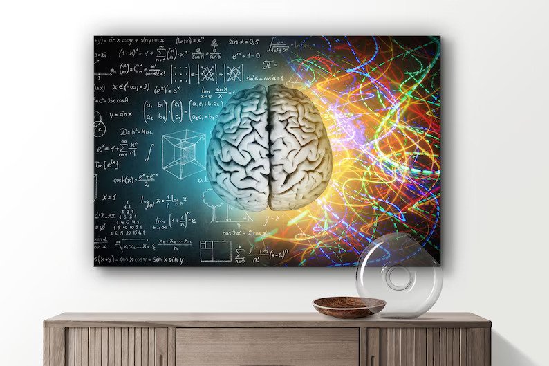 Power of Brain, Scientific Large Glass Wall Art