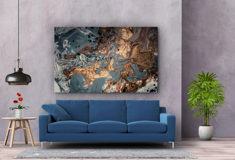 Abstract Marble Large Glass Wall Art