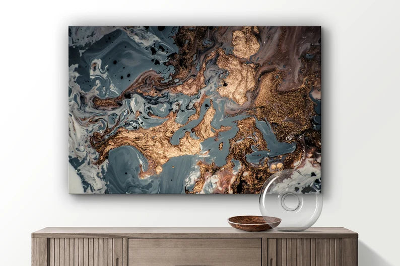 Abstract Marble Large Glass Wall Art