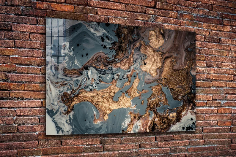 Abstract Marble Large Glass Wall Art