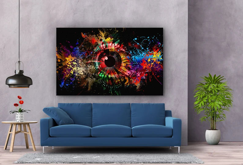 Abstract Eye Large Glass Wall Art