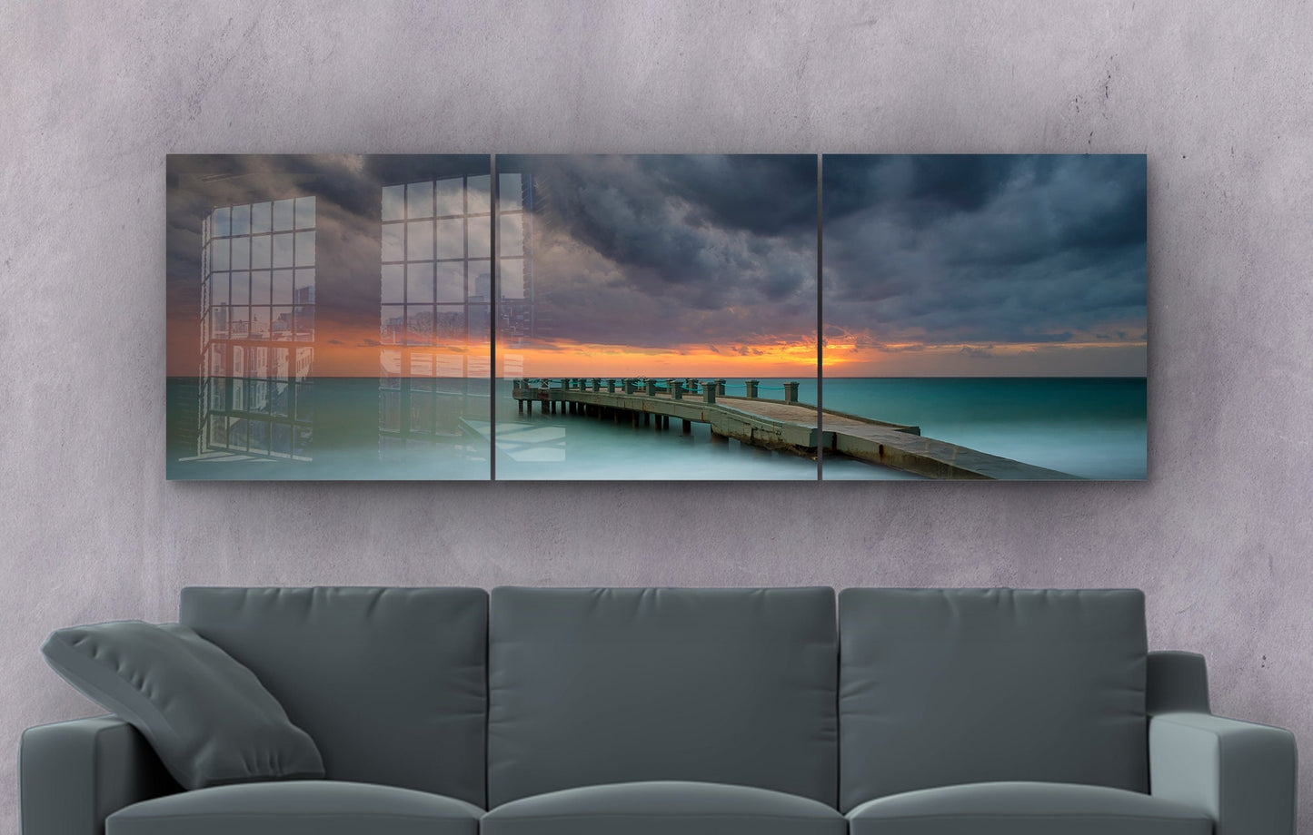 Sea Storm Clouds Large Glass Wall Art