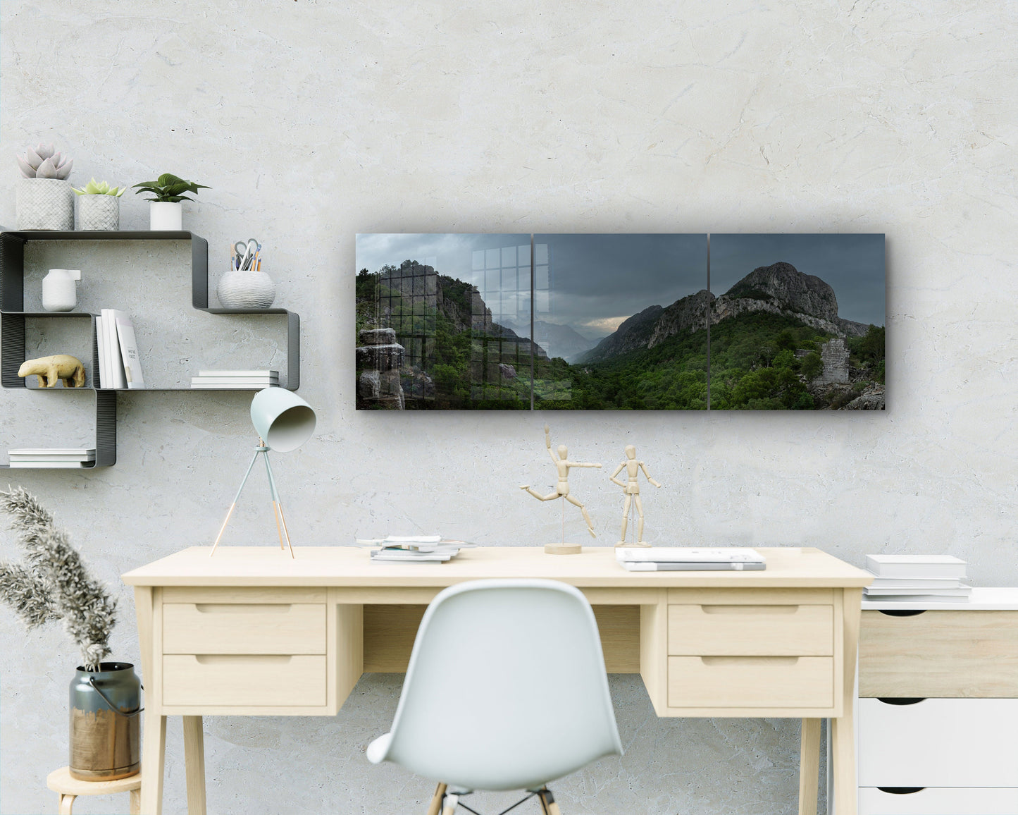 Ruins in Forest Large Glass Wall Art