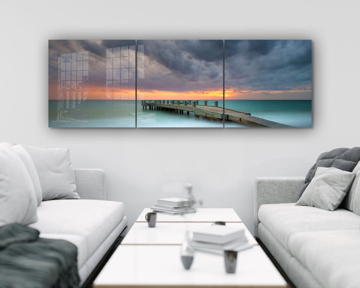 Sea Storm Clouds Large Glass Wall Art