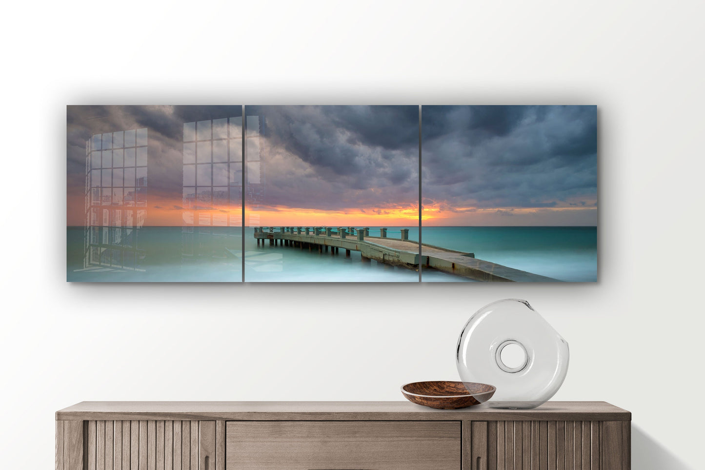 Sea Storm Clouds Large Glass Wall Art