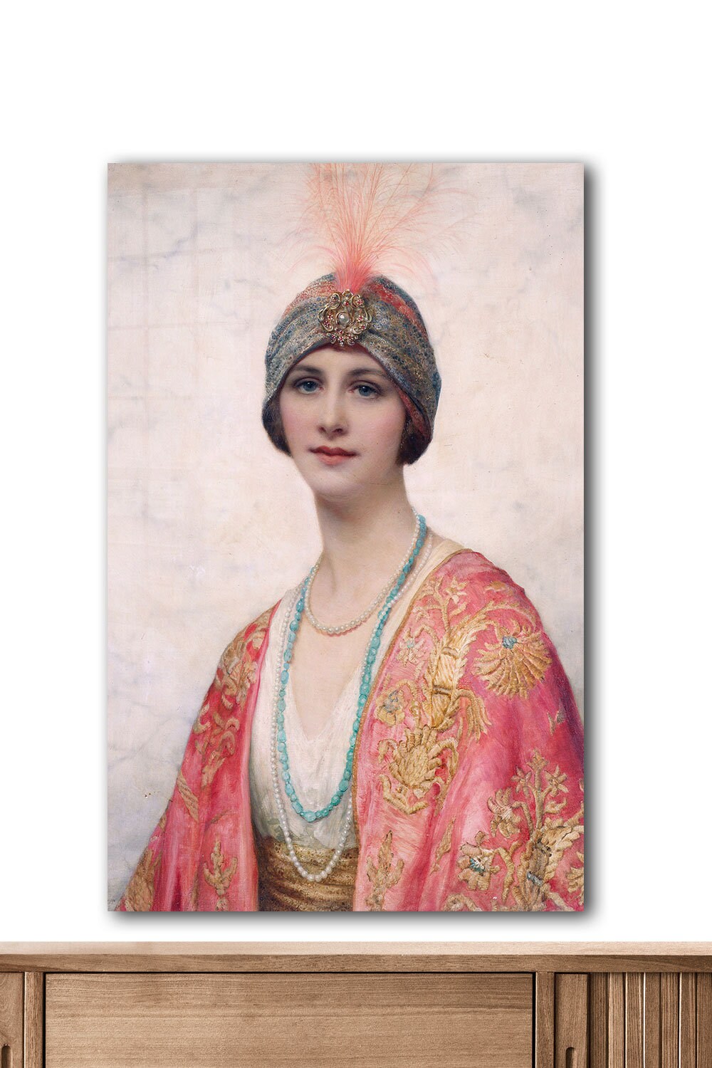 William Clarke Wontner - A Beauty in Eastern, Large Glass Wall Art