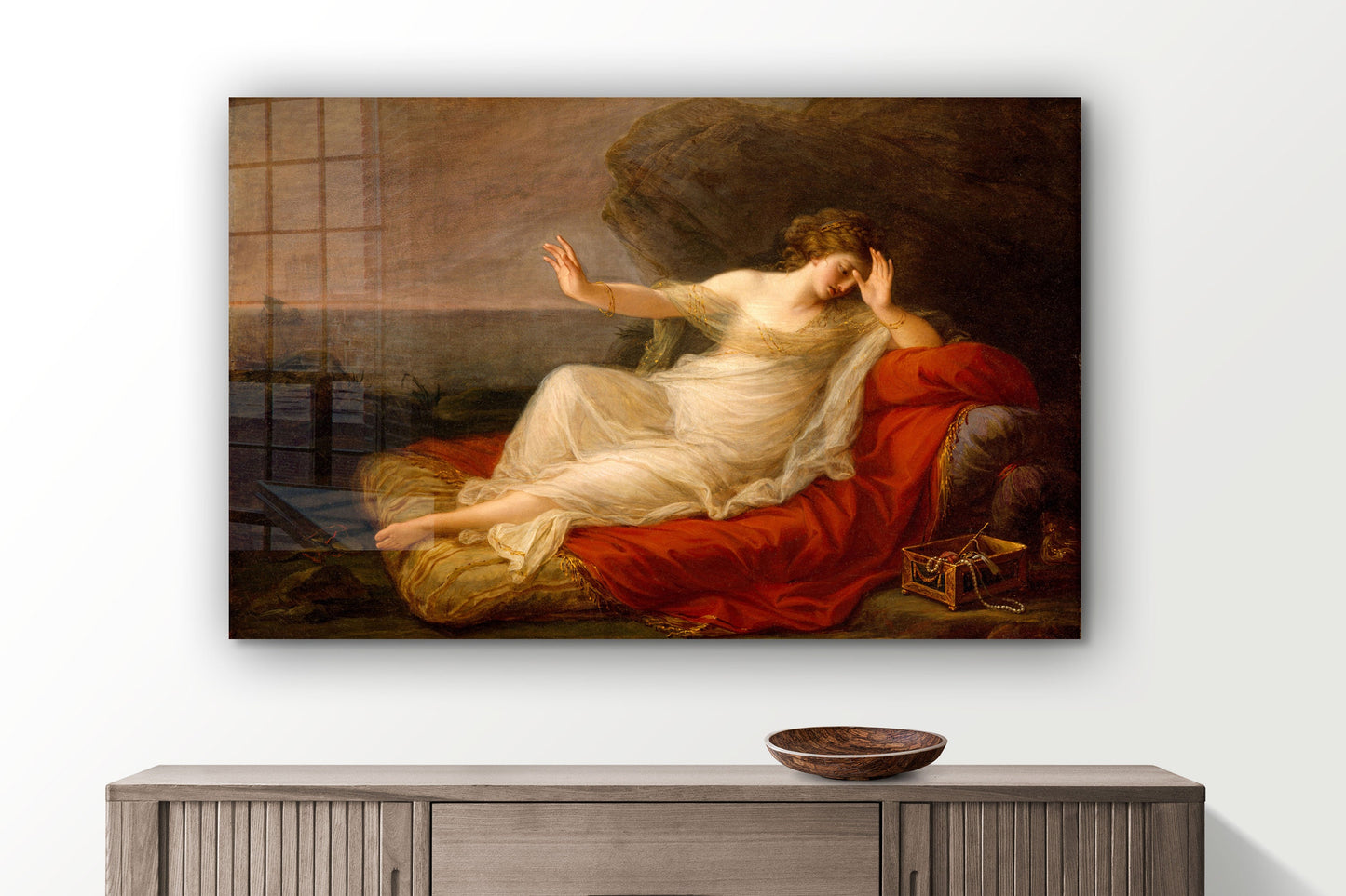 Angelica Kauffmann Ariadne Abandoned by Theseus, Large Glass Wall Art