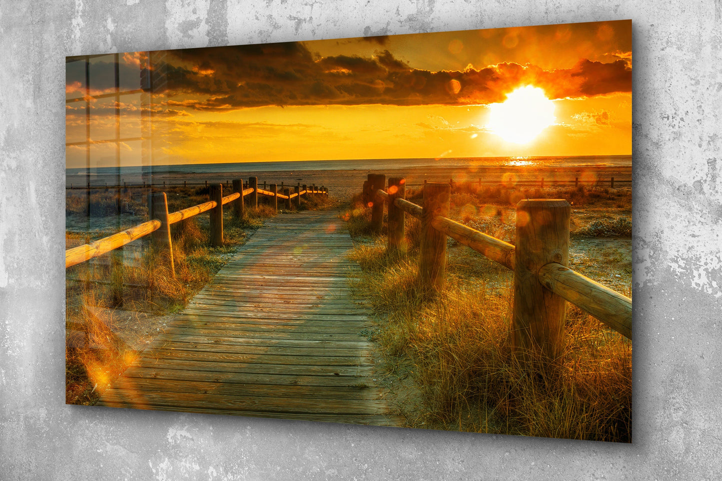 Ocean Sunset, Large Glass Wall Art