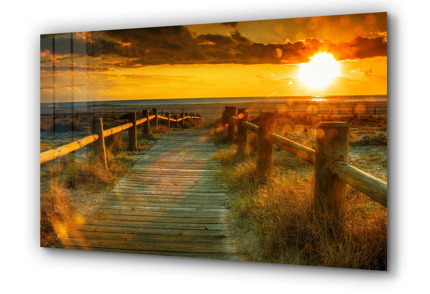 Ocean Sunset, Large Glass Wall Art