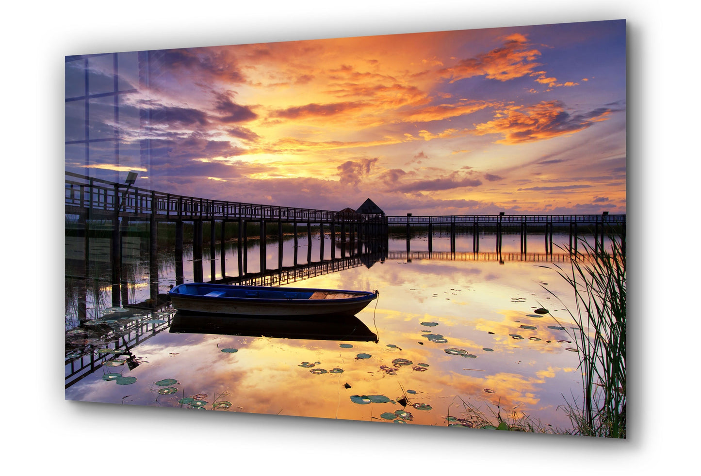 Lake Sunset, Large Glass Wall Art