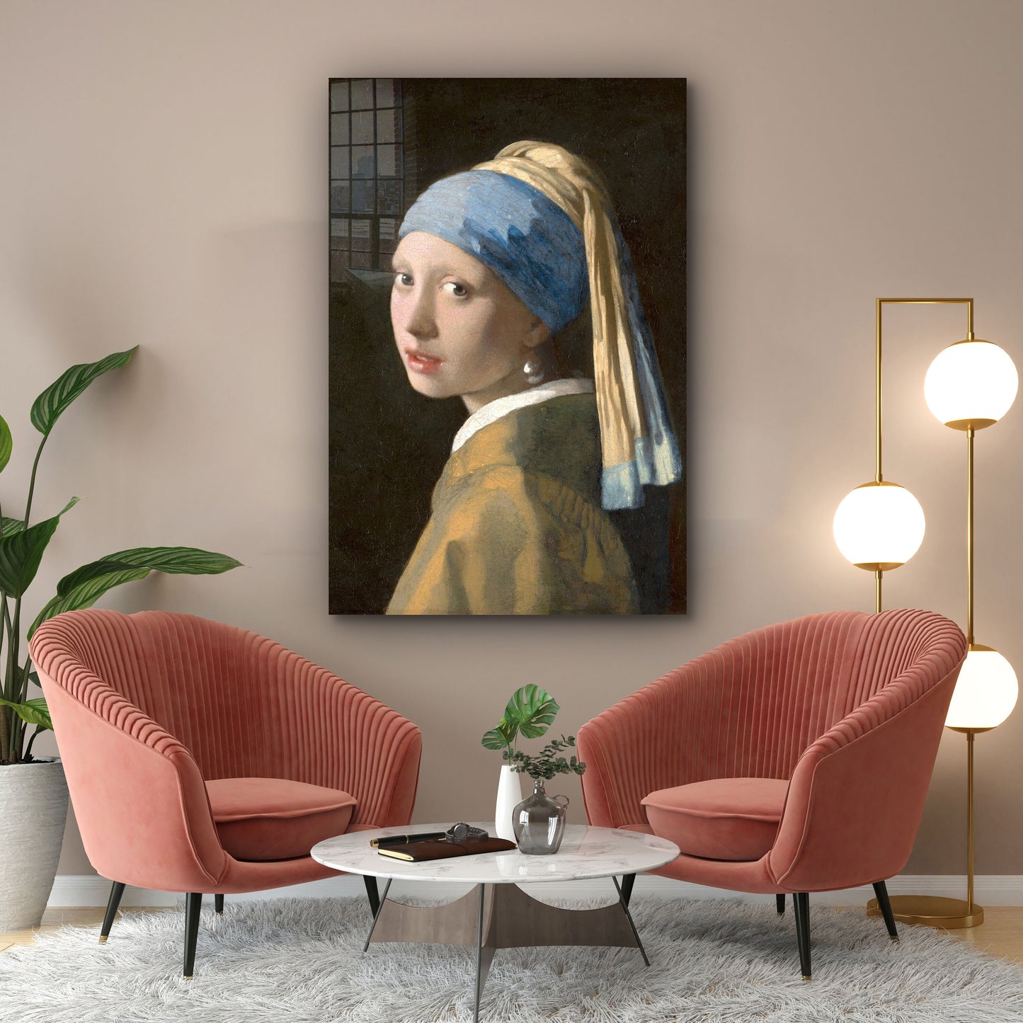 Johannes Vermeer - Girl with a Pearl Earring, Large Glass Wall Art