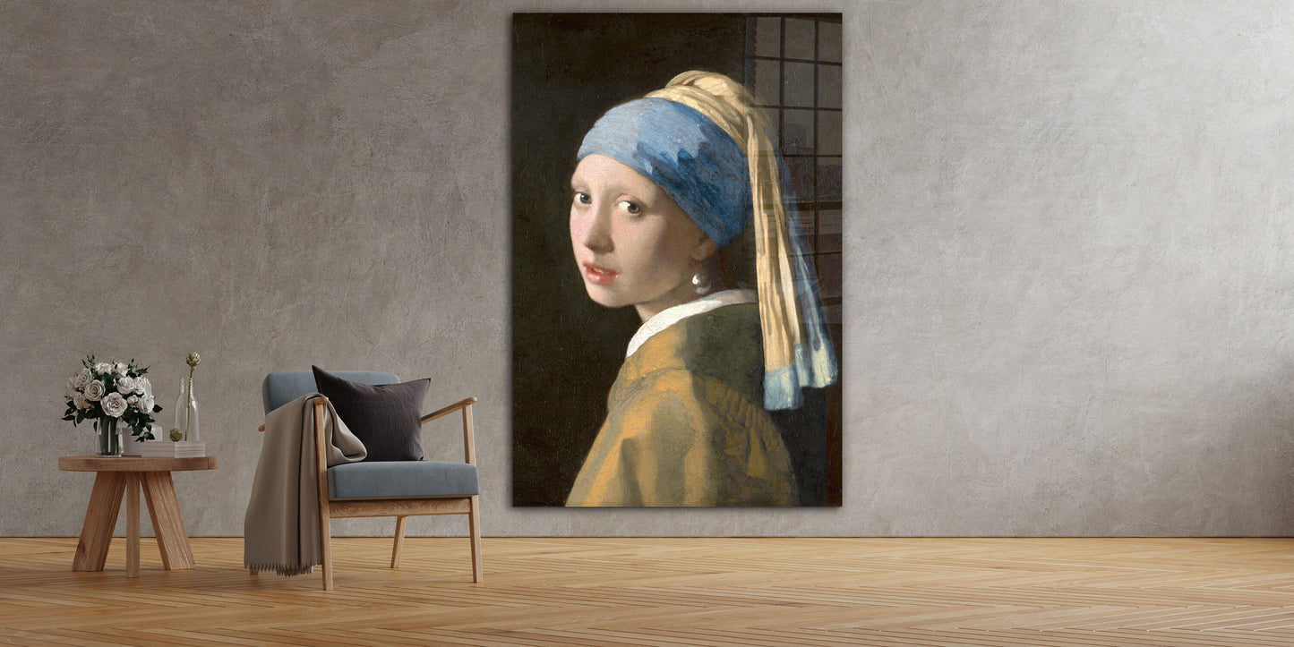 Johannes Vermeer - Girl with a Pearl Earring, Large Glass Wall Art