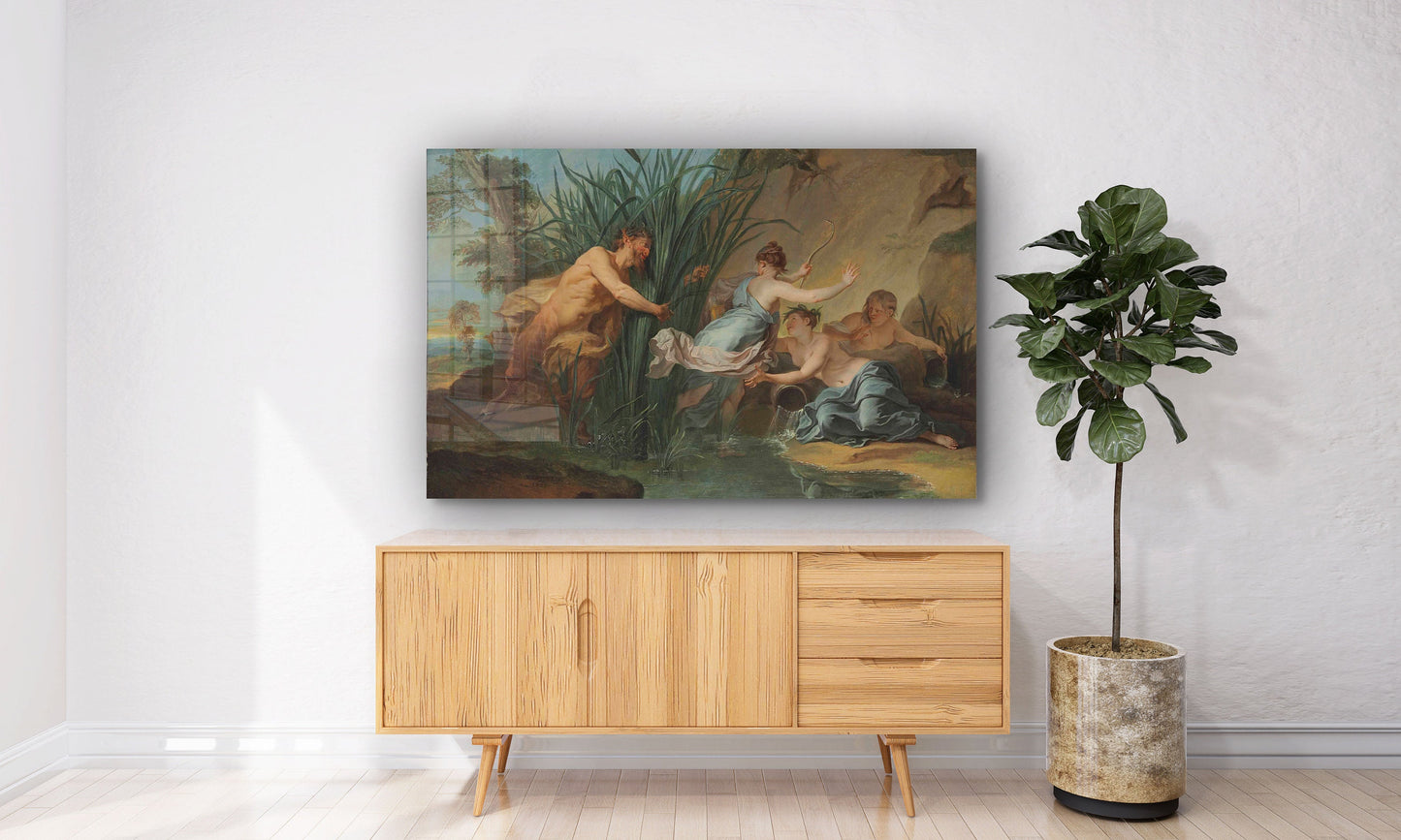 Noel Nicolas Coypel - Pan and Syrinx, Large Glass Wall Art