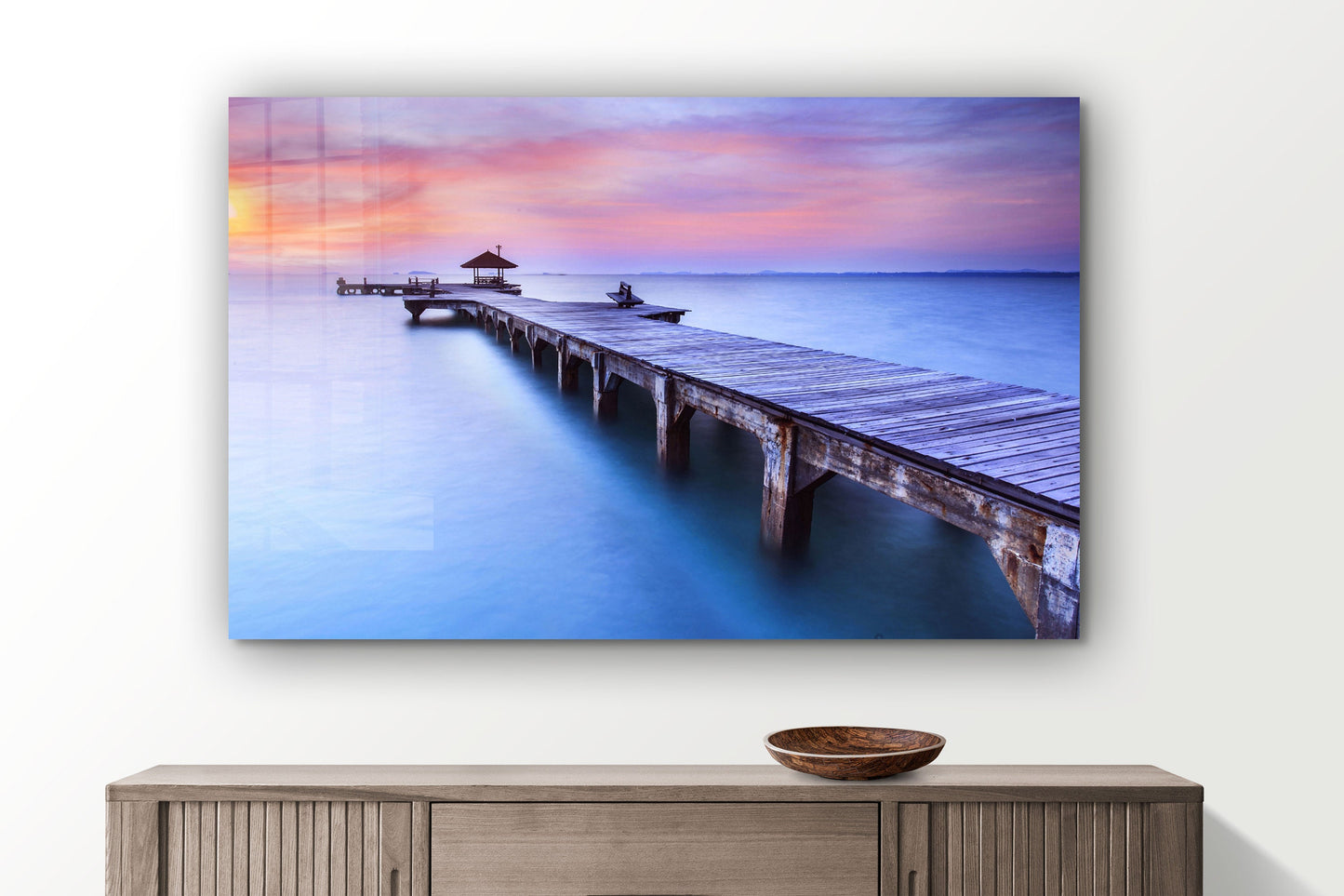 Sunset at the Ocean, Large Glass Wall Art