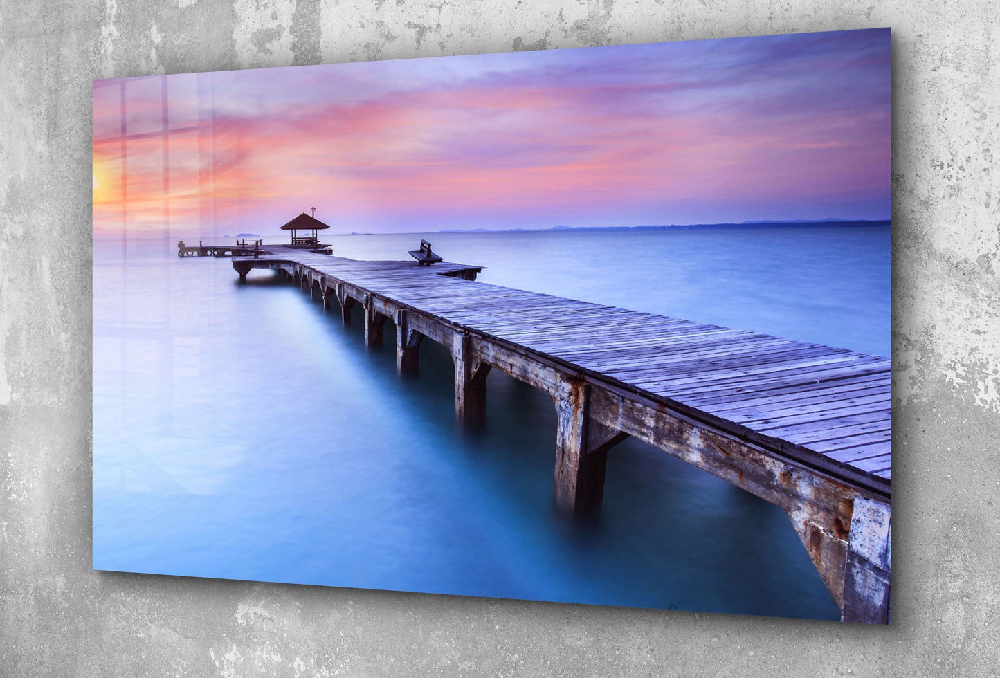 Sunset at the Ocean, Large Glass Wall Art