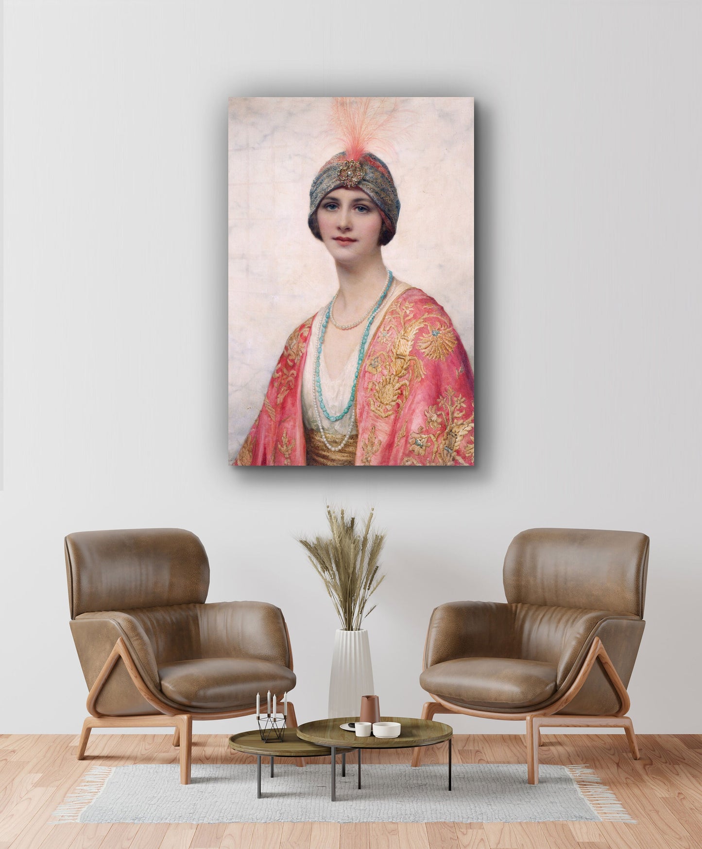 William Clarke Wontner - A Beauty in Eastern, Large Glass Wall Art