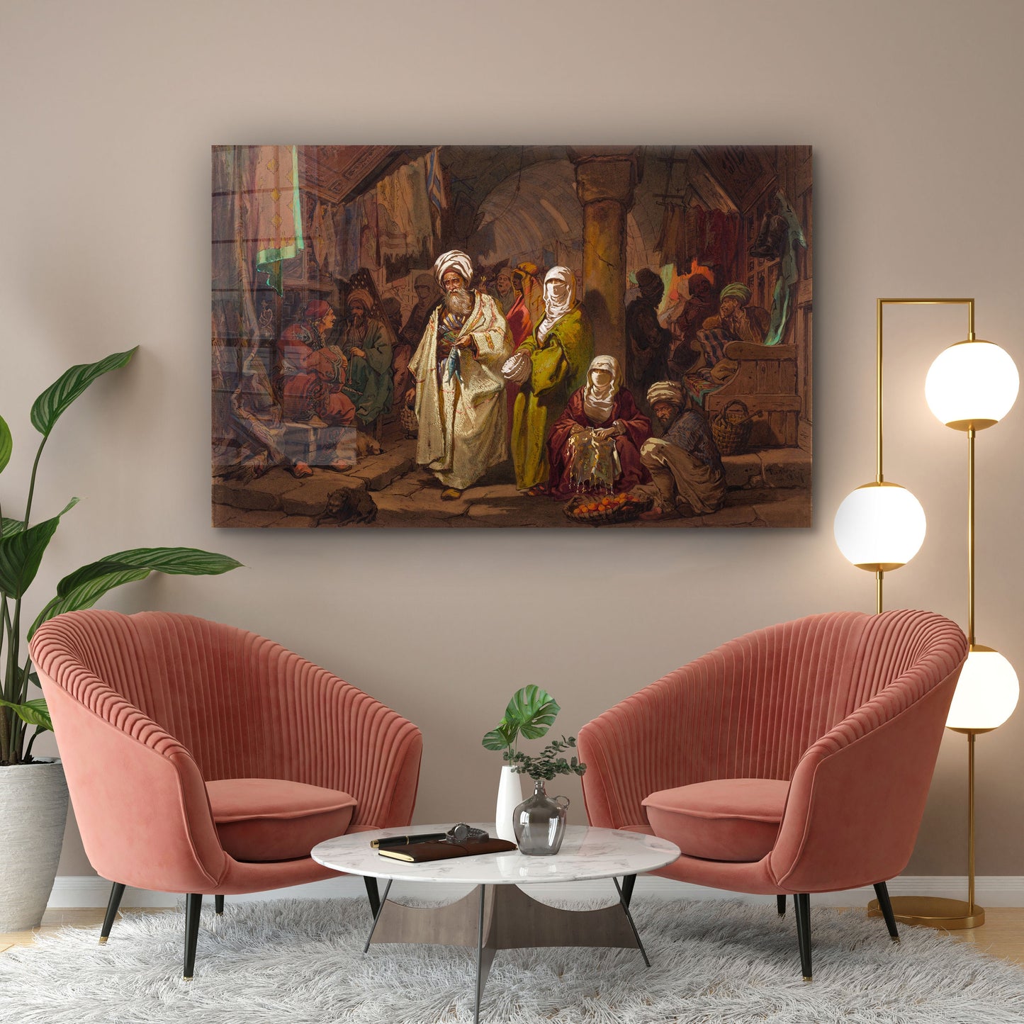 Amedeo Preziosi - The Grand Bazaar, Large Glass Wall Art