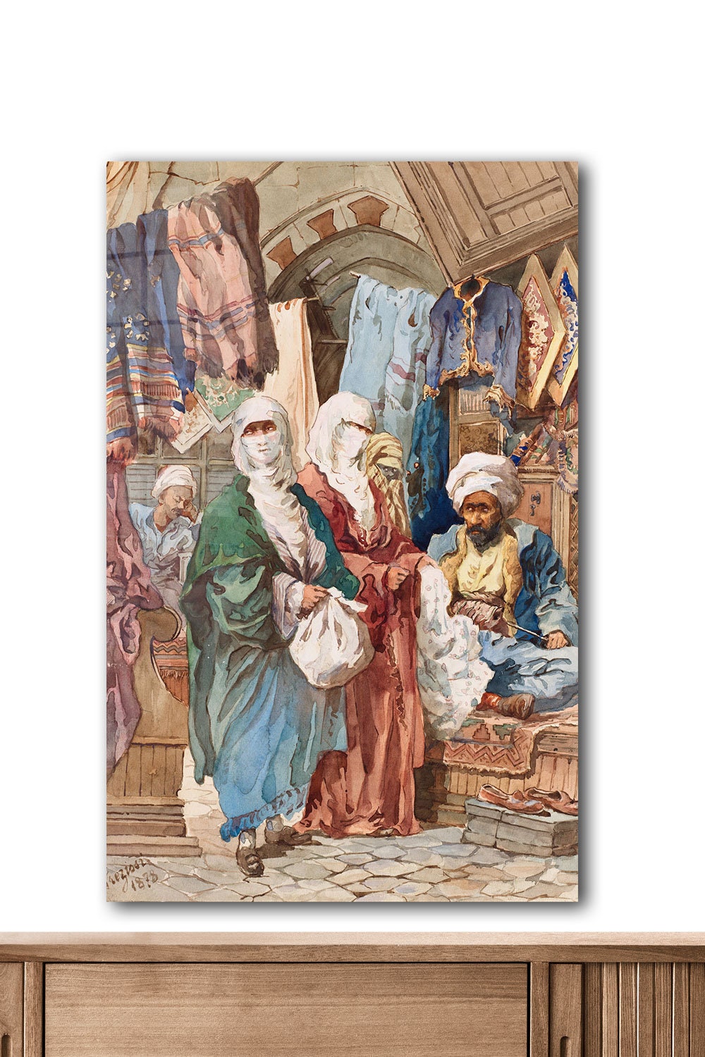 Amedeo Preziosi - The Silk Bazaar Large Glass Wall Art