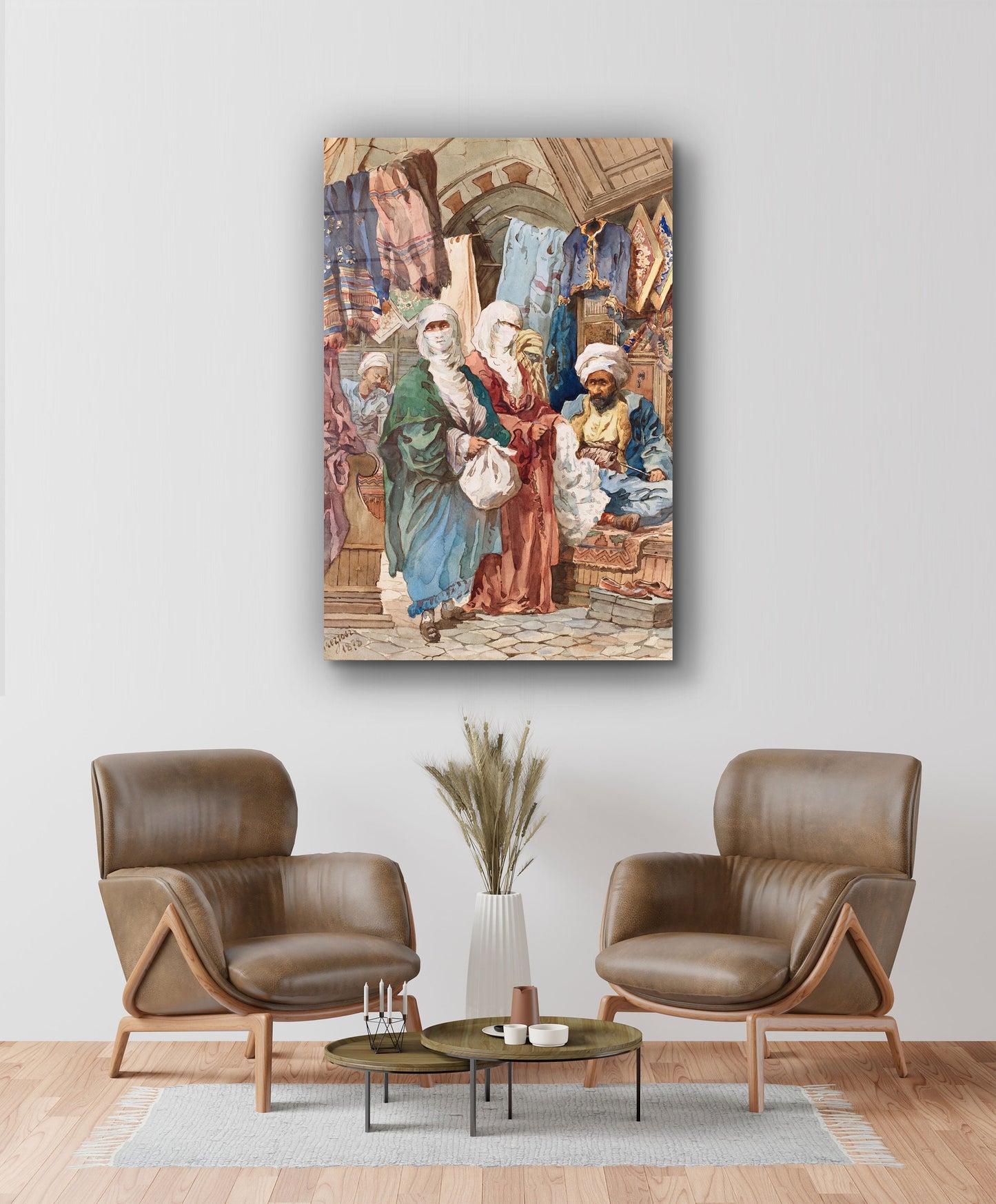 Amedeo Preziosi - The Silk Bazaar Large Glass Wall Art