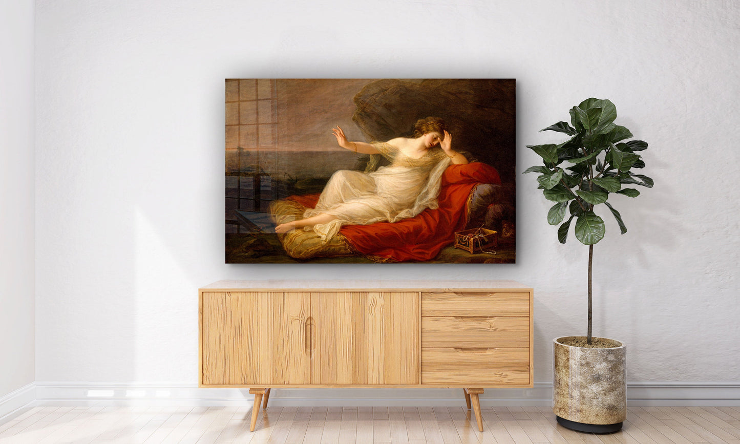 Angelica Kauffmann Ariadne Abandoned by Theseus, Large Glass Wall Art