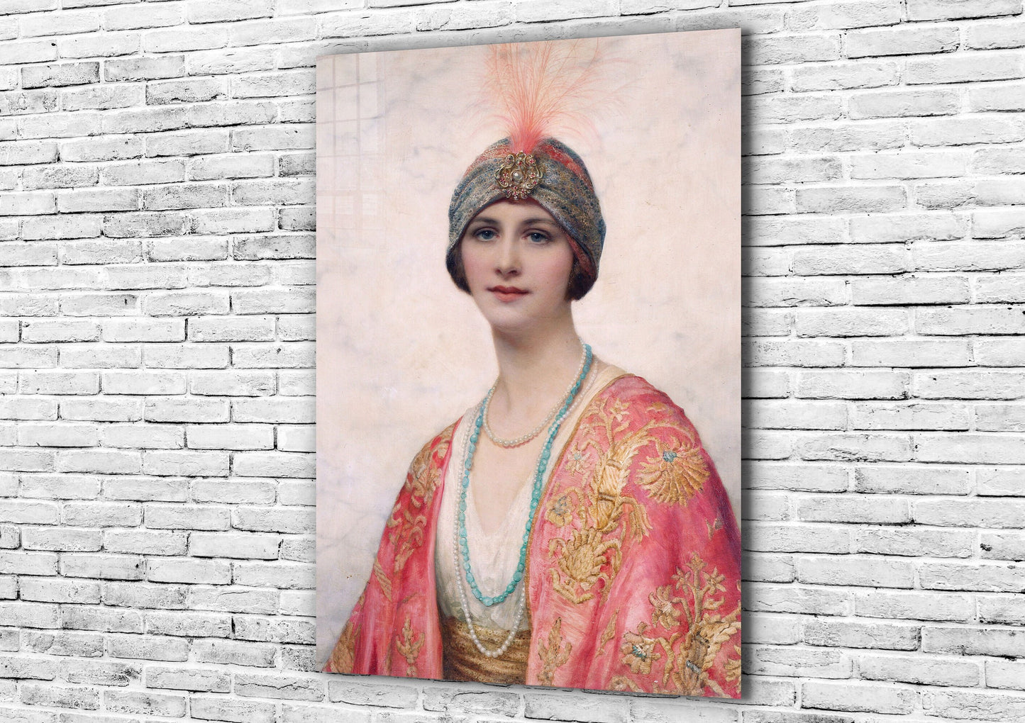 William Clarke Wontner - A Beauty in Eastern, Large Glass Wall Art