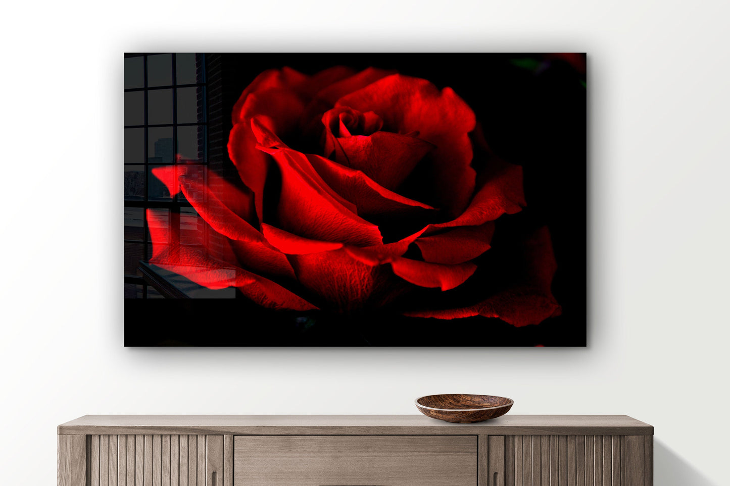 Red Rose, Large Glass Wall Art