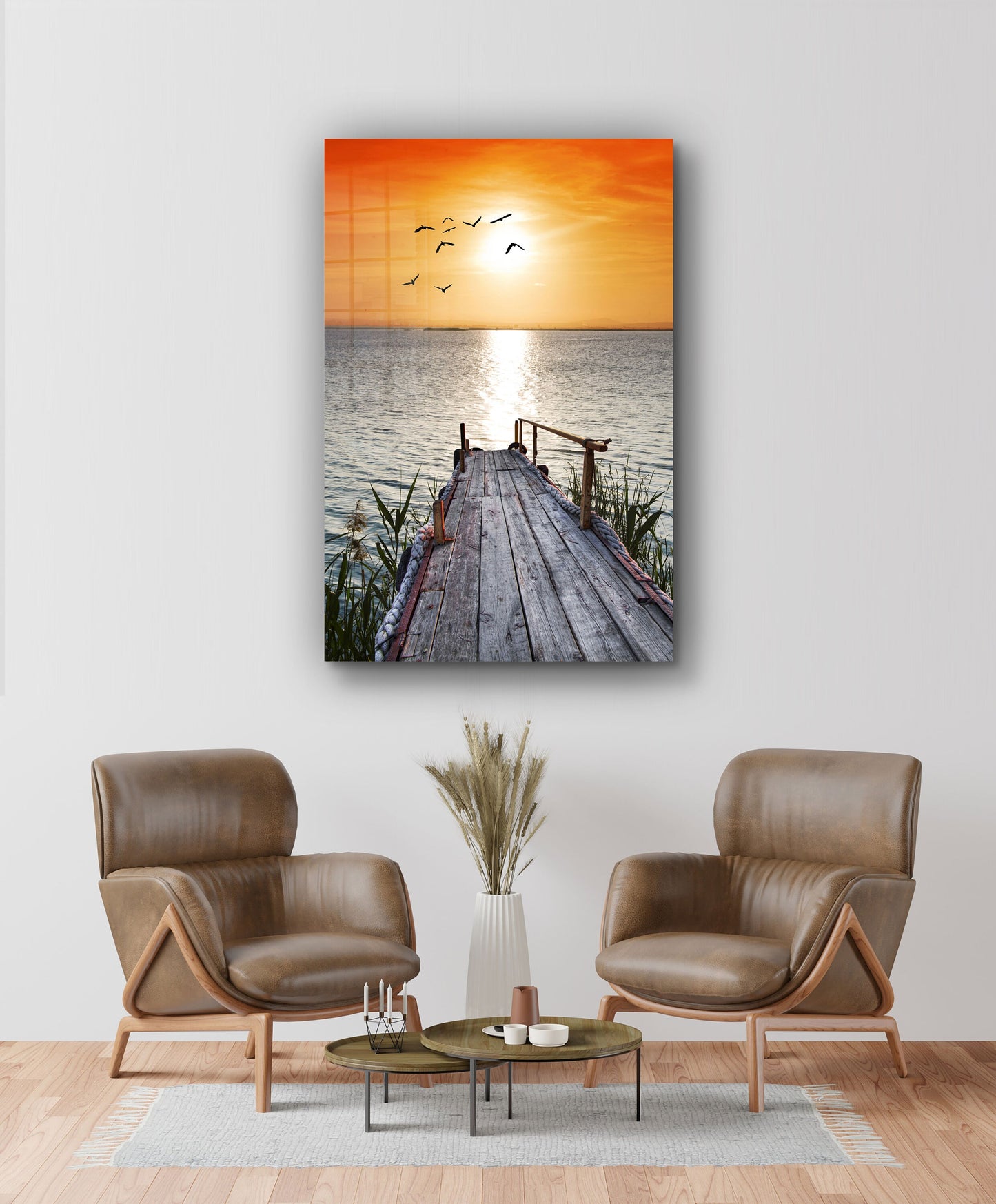 Sunset, Large Glass Wall Art
