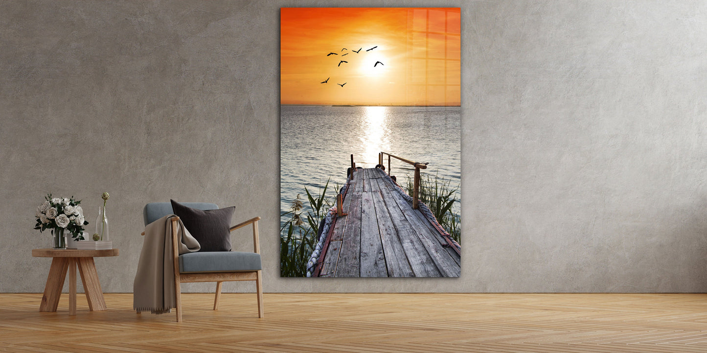 Sunset, Large Glass Wall Art