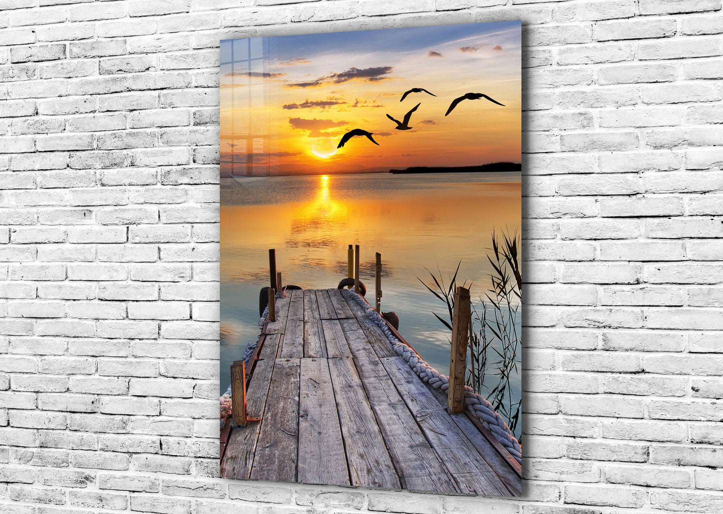 Ocean Sunset, Large Glass Wall Art