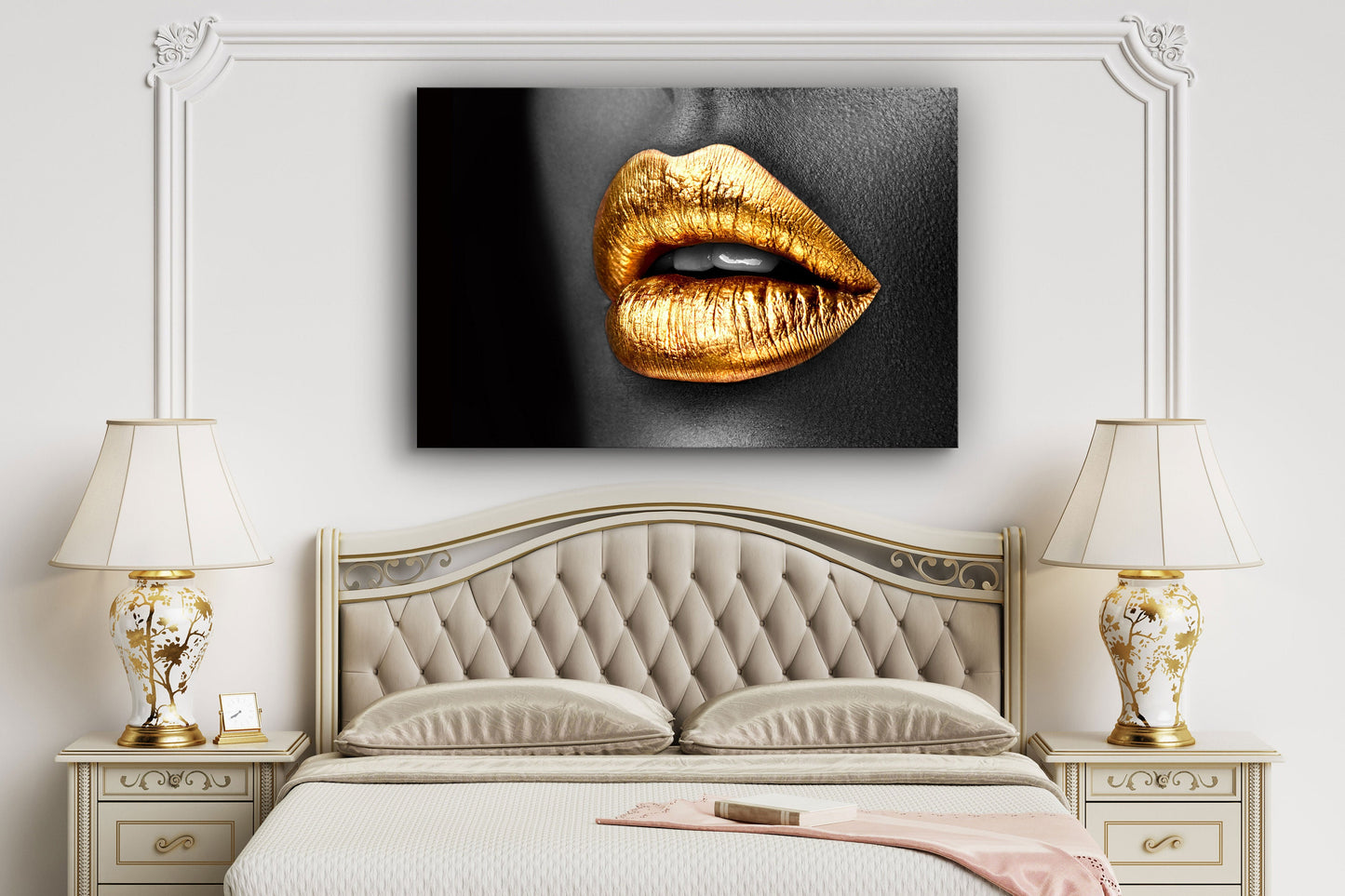 Golden Make-Up, Large Glass Wall Art