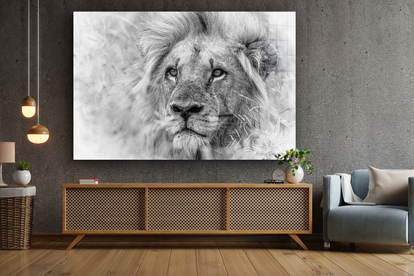 Lion, Large Glass Wall Art