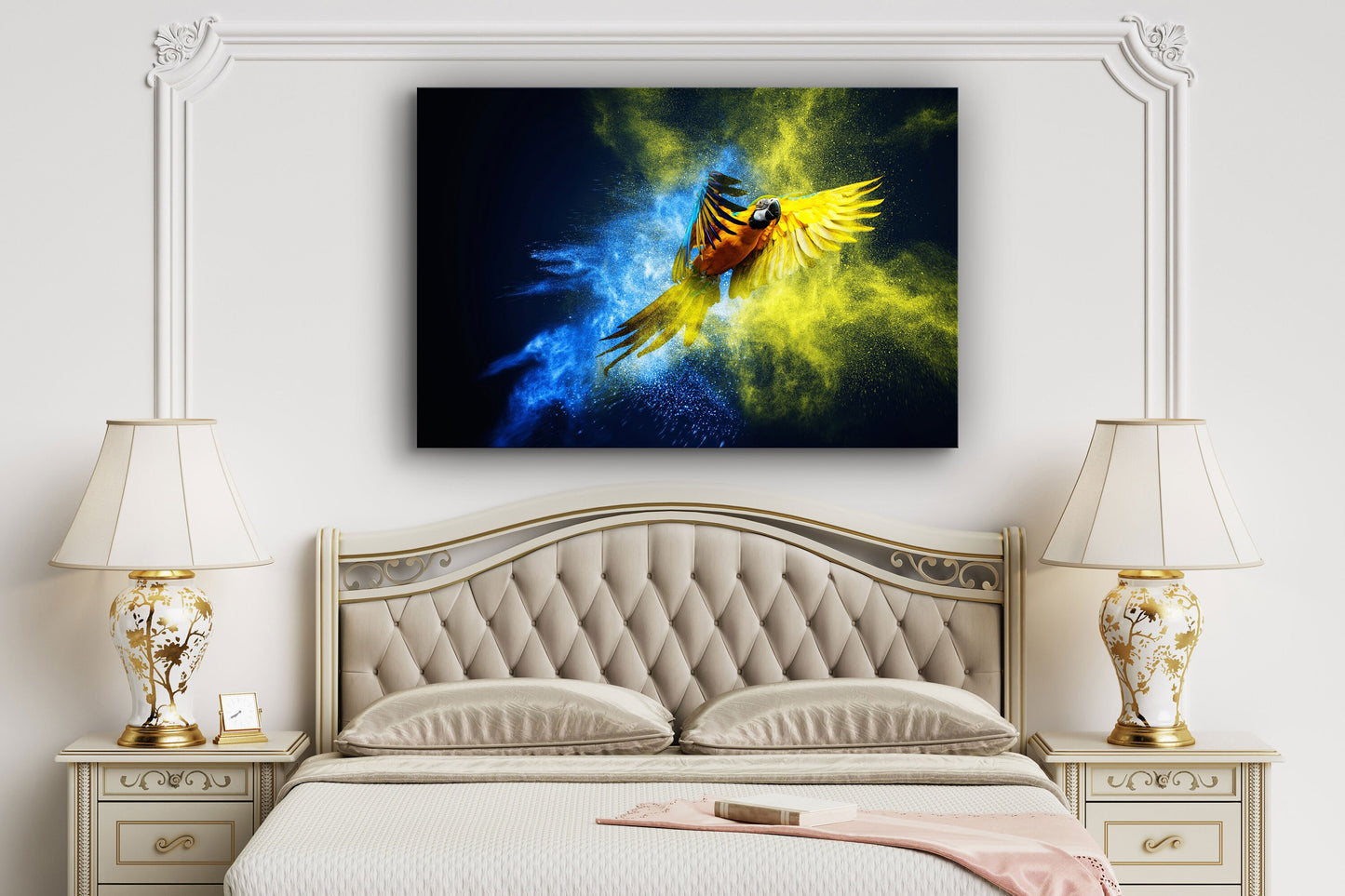 Parrot Abstract, Large Glass Wall Art