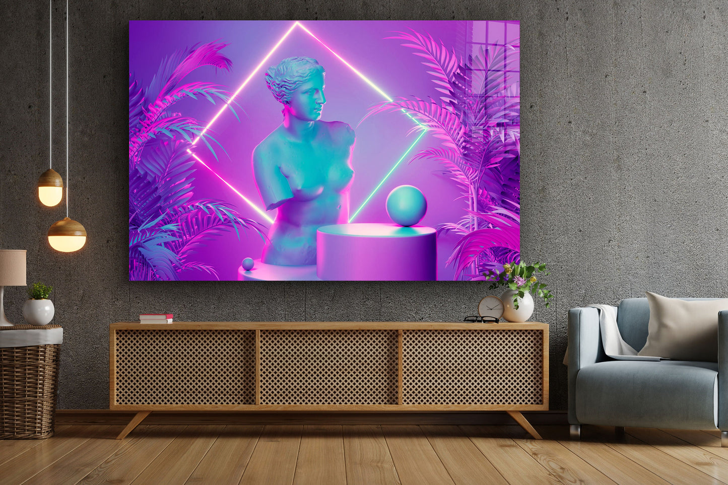 Statue of Venus, Greek Goddess, Large Glass Wall Art