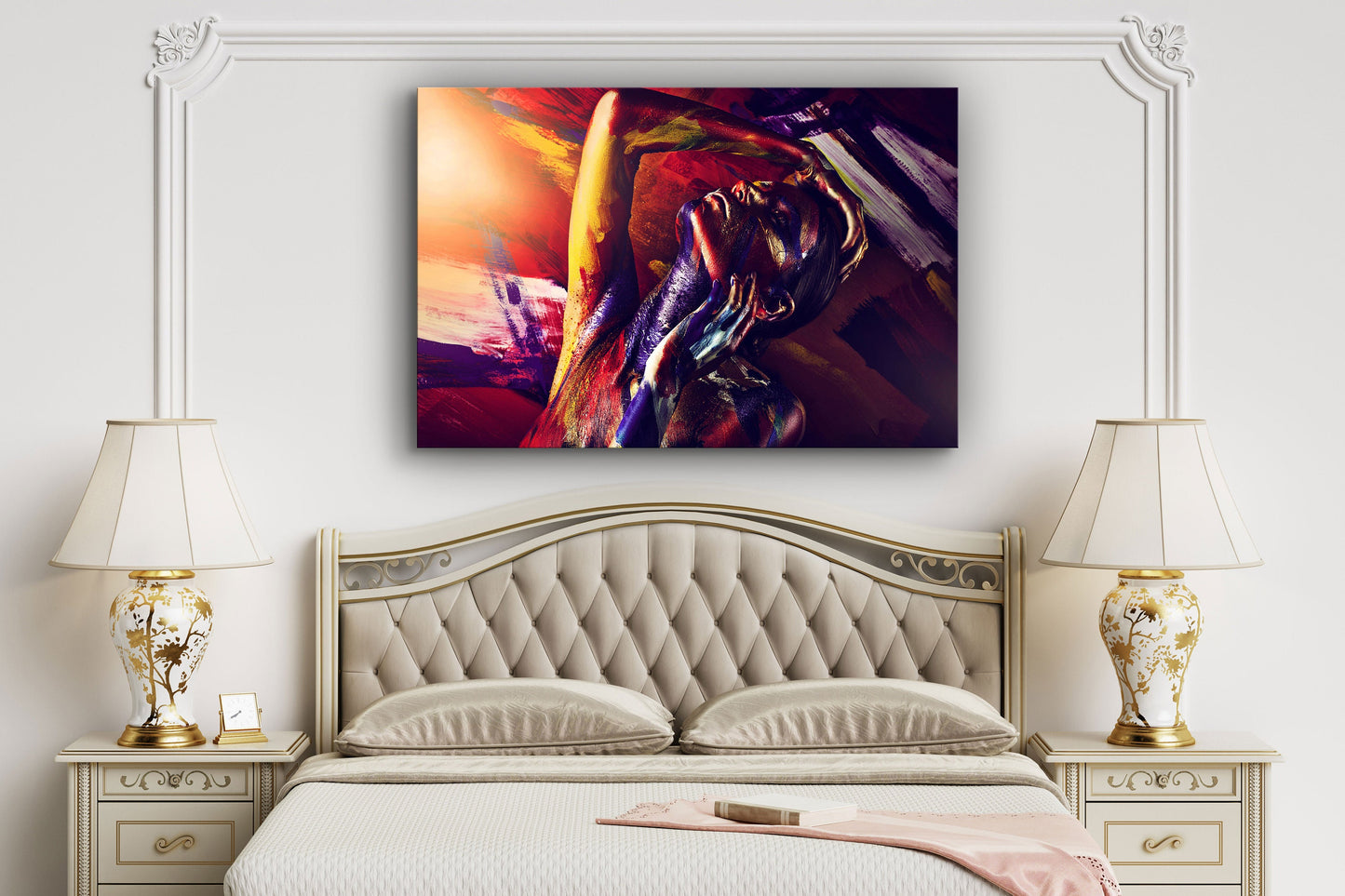 Woman Painted, Large Glass Wall Art