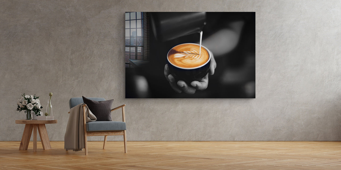 Espresso Art, Barista Art, Latte Art, Large Glass Wall Art