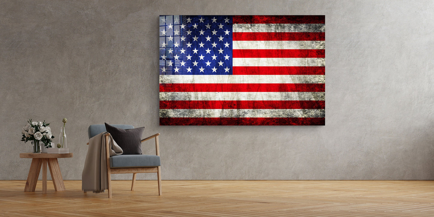 American Flag, United States, USA Flag Large Glass Wall Art