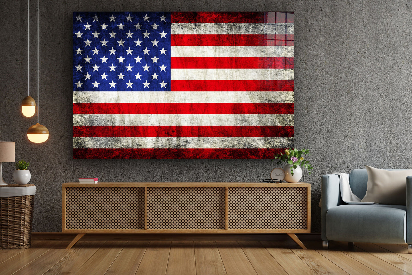 American Flag, United States, USA Flag Large Glass Wall Art