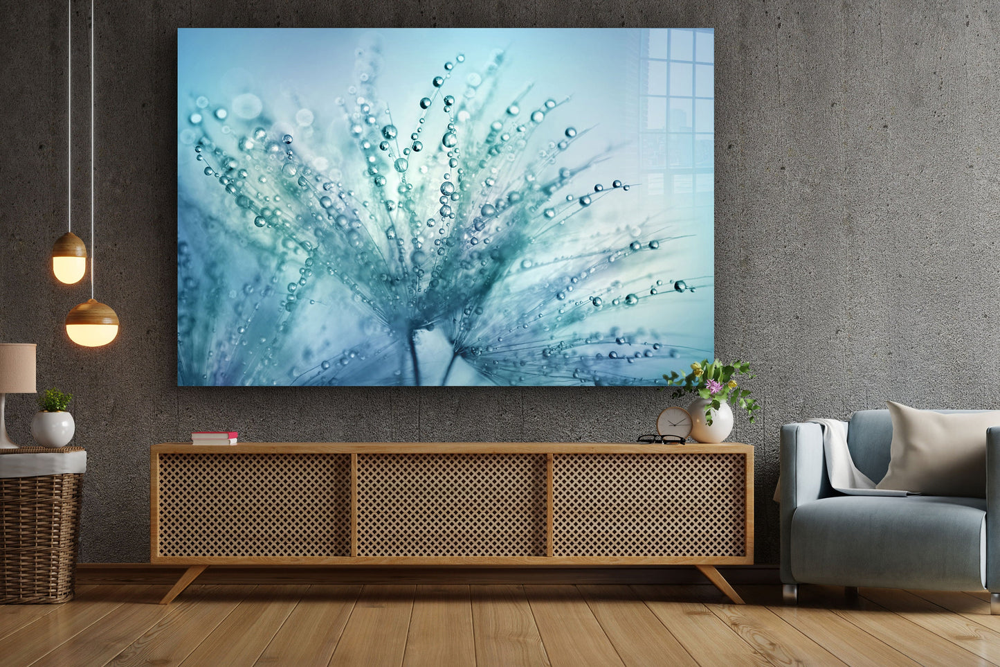 Dandelion Large Glass Wall Art