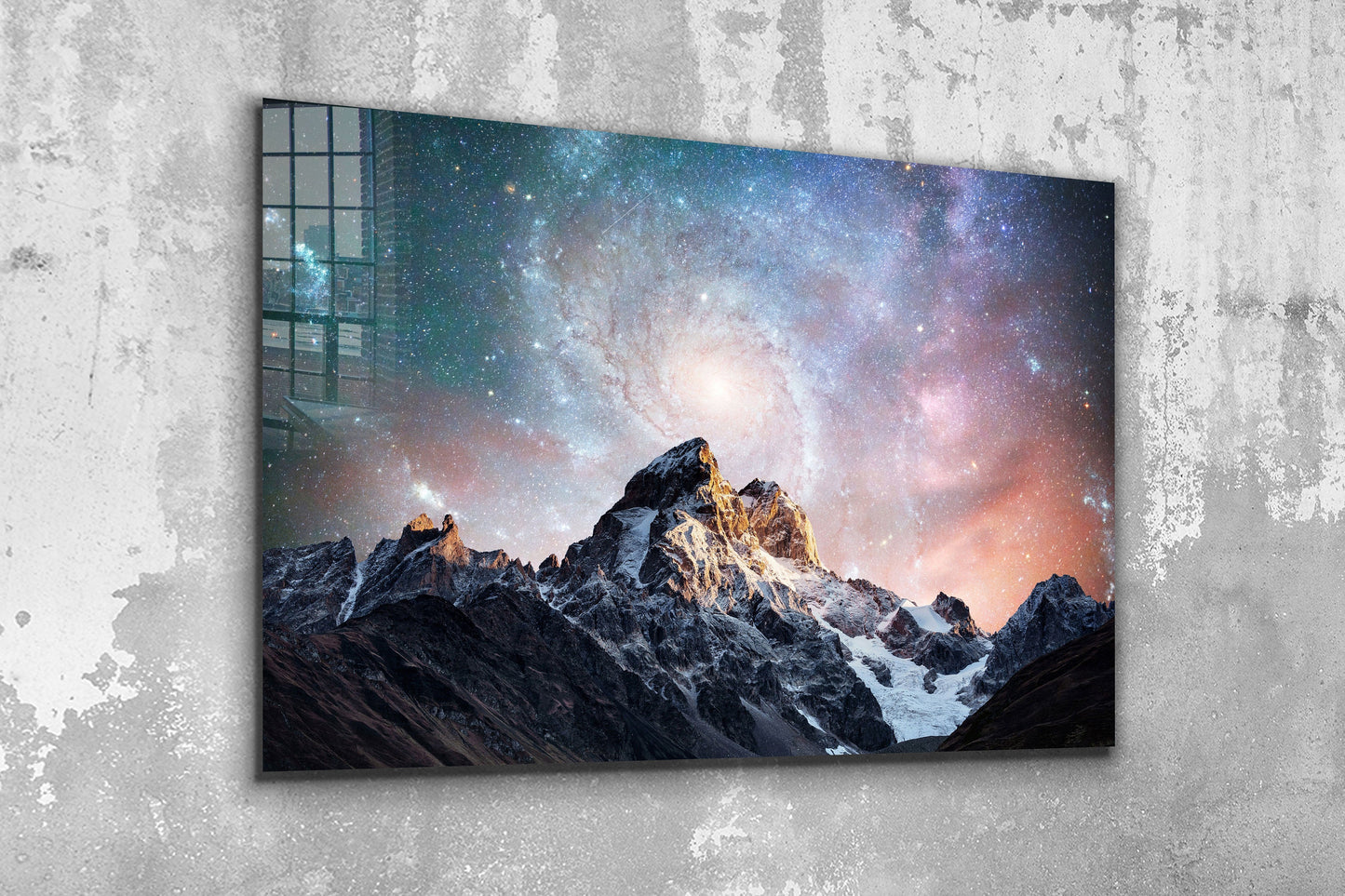 Milky Way Mountains, Large Glass Wall Art
