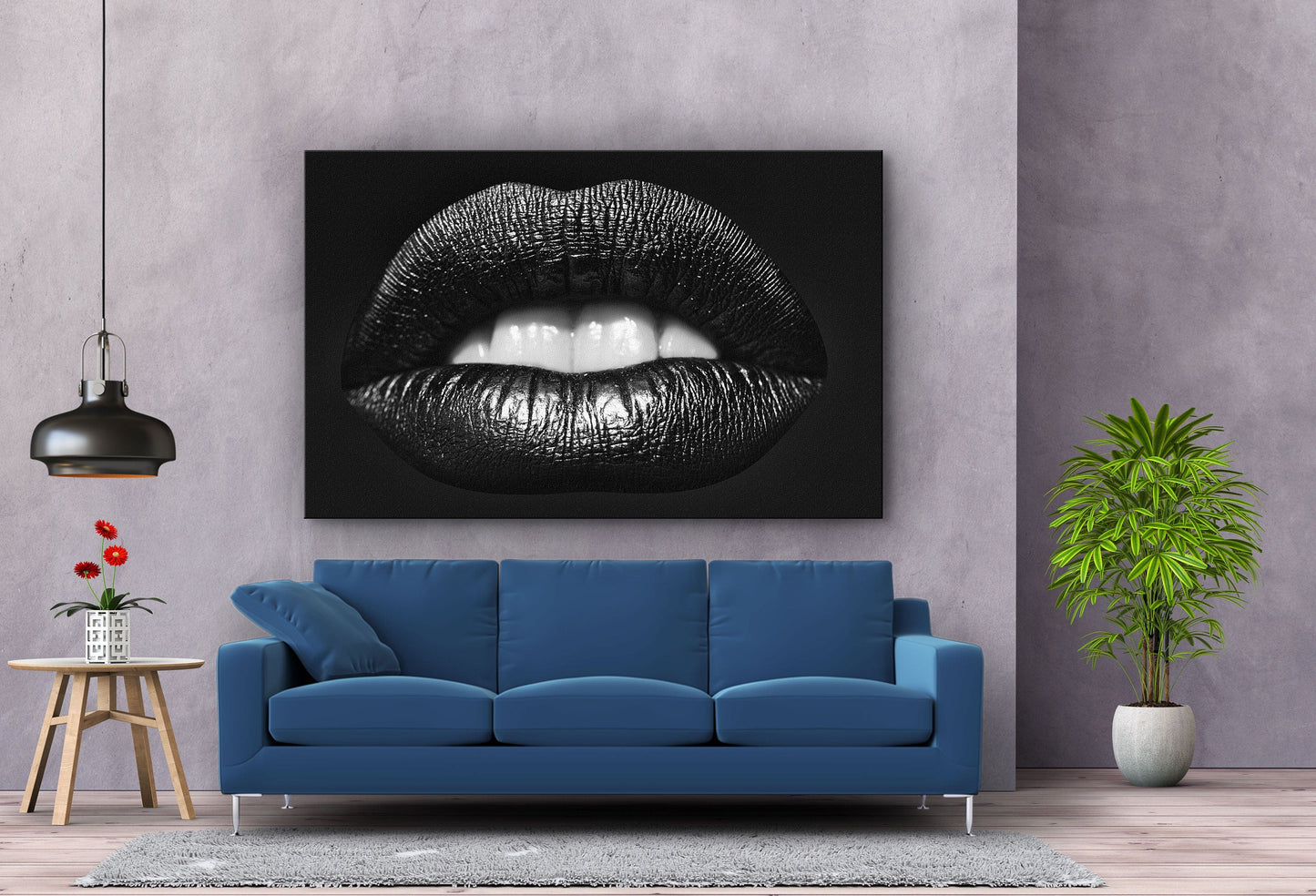 Black Lips, Large Glass Wall Art