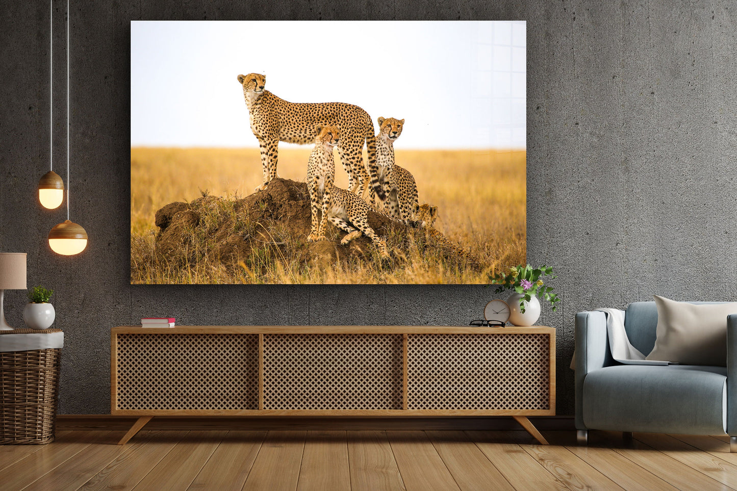 Cheetah, Large Glass Wall Art