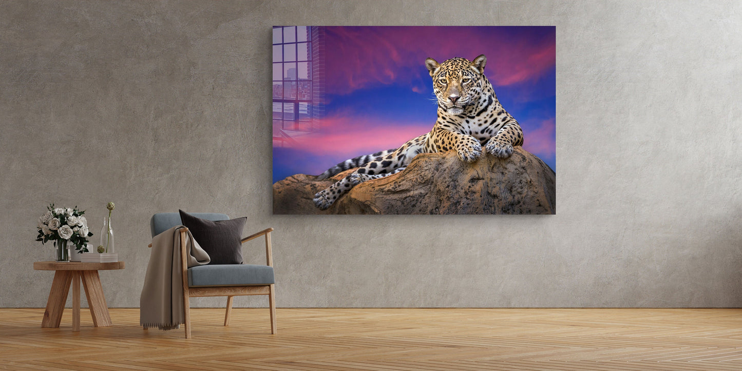 Leopard, Large Glass Wall Art