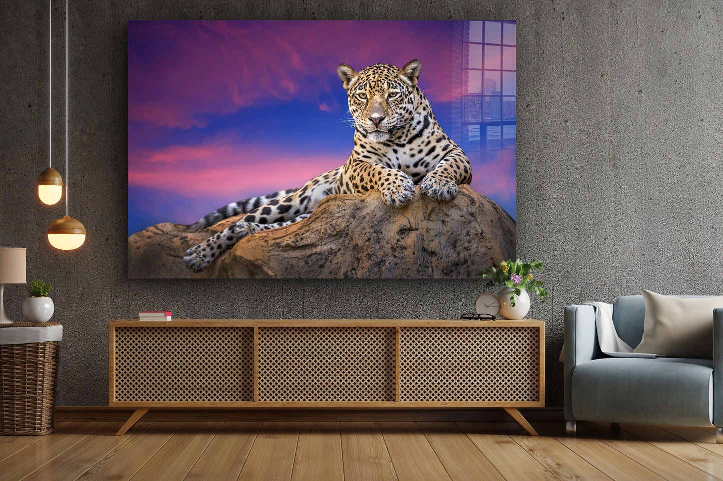 Leopard, Large Glass Wall Art