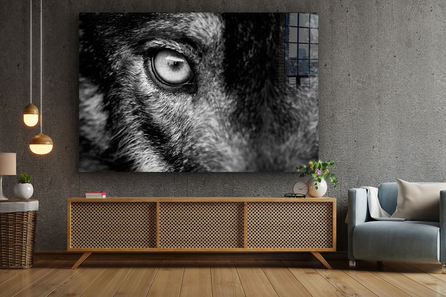 Wolf Eye, Large Glass Wall Art