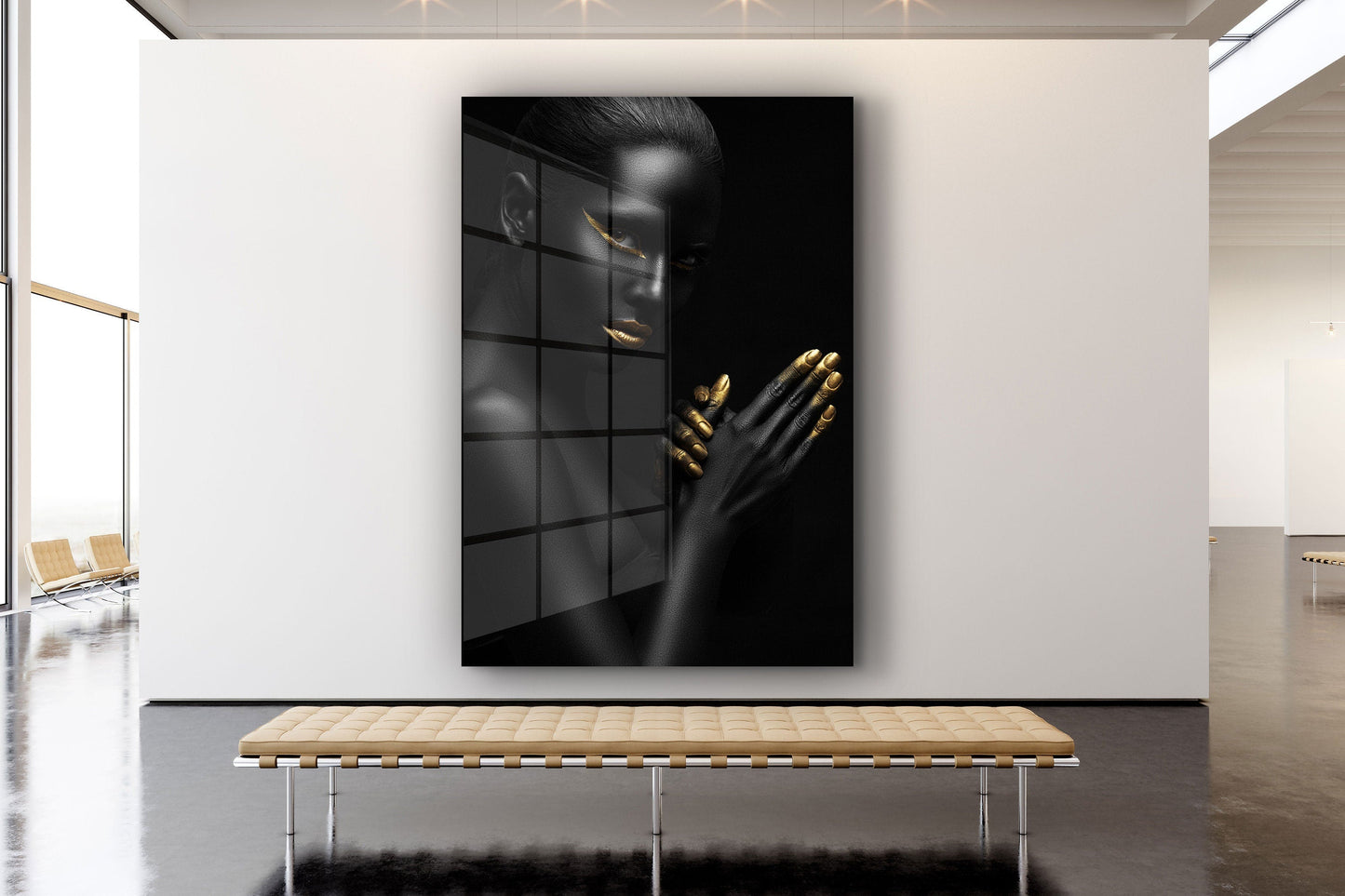 Black Woman, Large Glass Wall Art