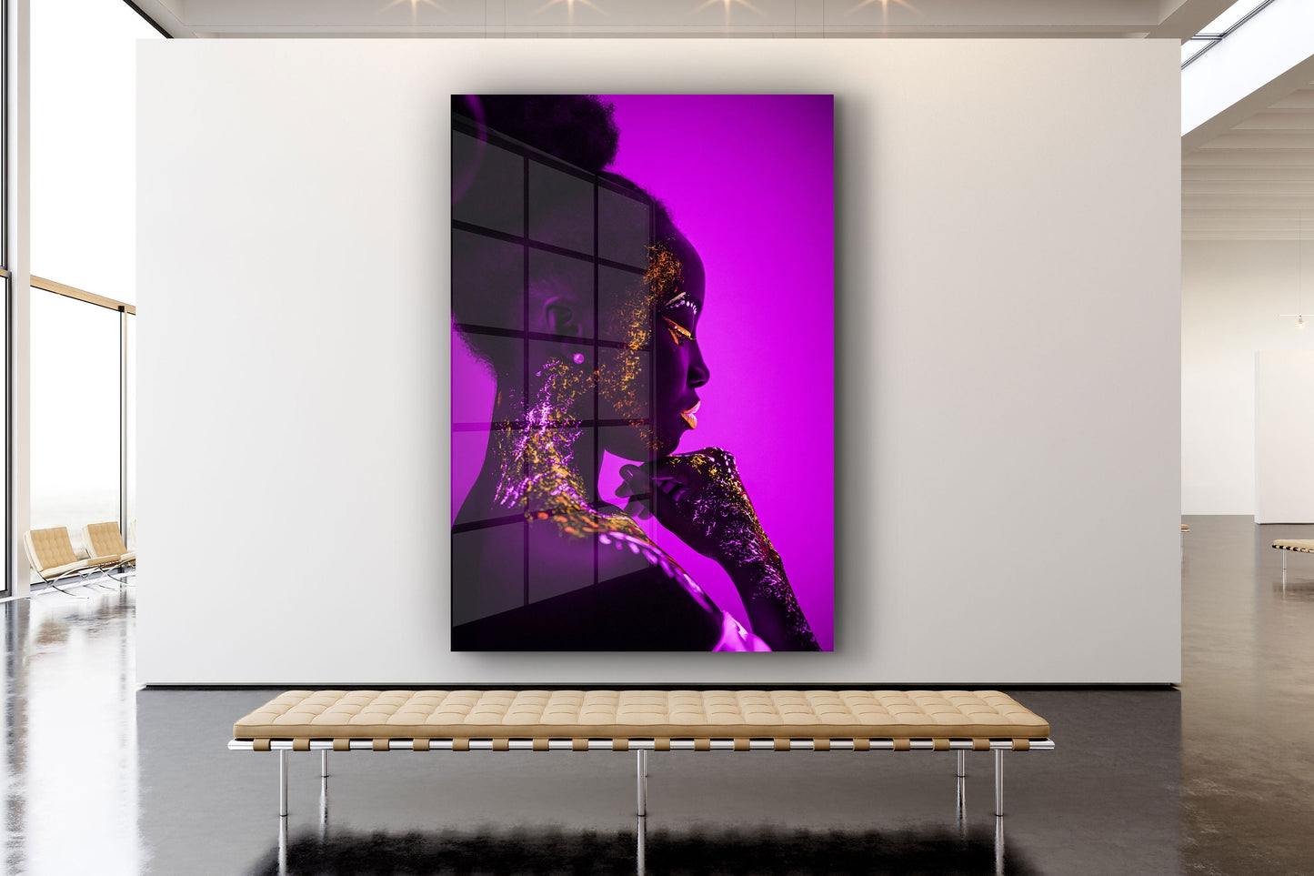 Woman Silhouette, Large Glass Wall Art