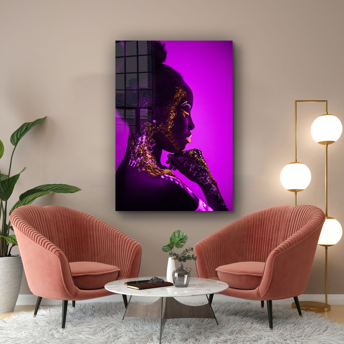 Woman Silhouette, Large Glass Wall Art