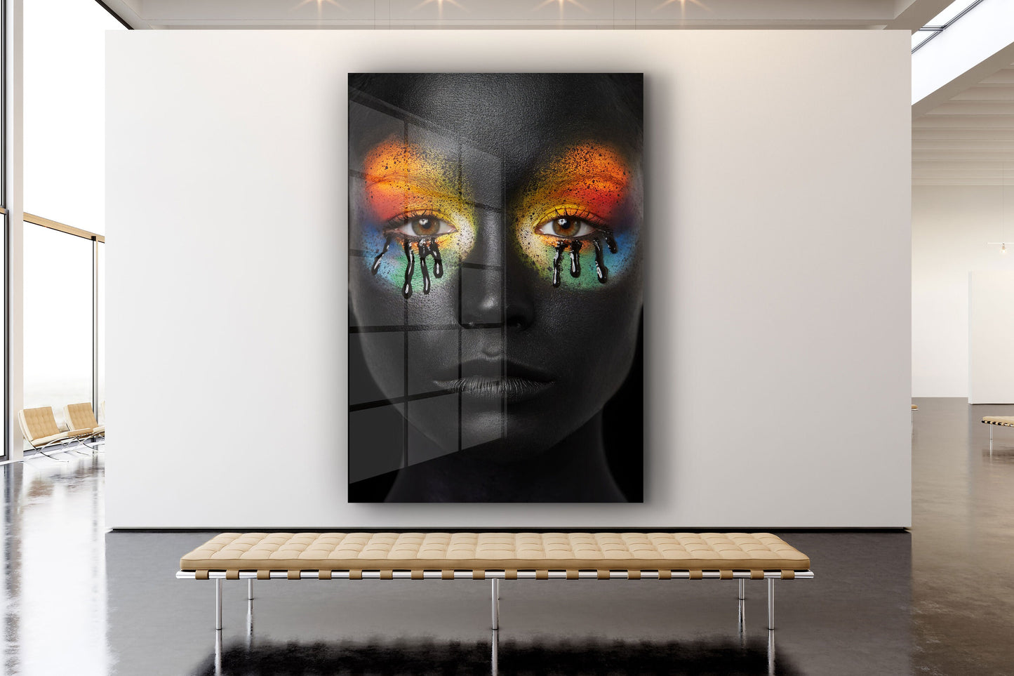 Black Make Up, Large Glass Wall Art