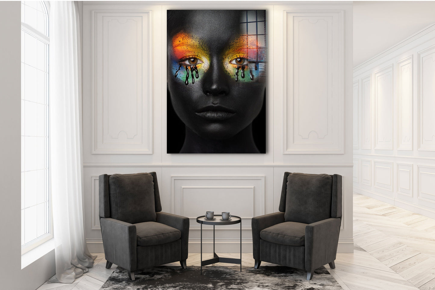 Black Make Up, Large Glass Wall Art